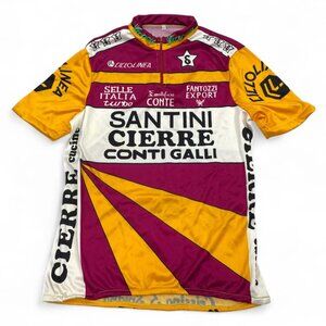 Team Santini Cierre Italia Vintage Essegi Italy 80s Cycling Bike Jersey Men's M